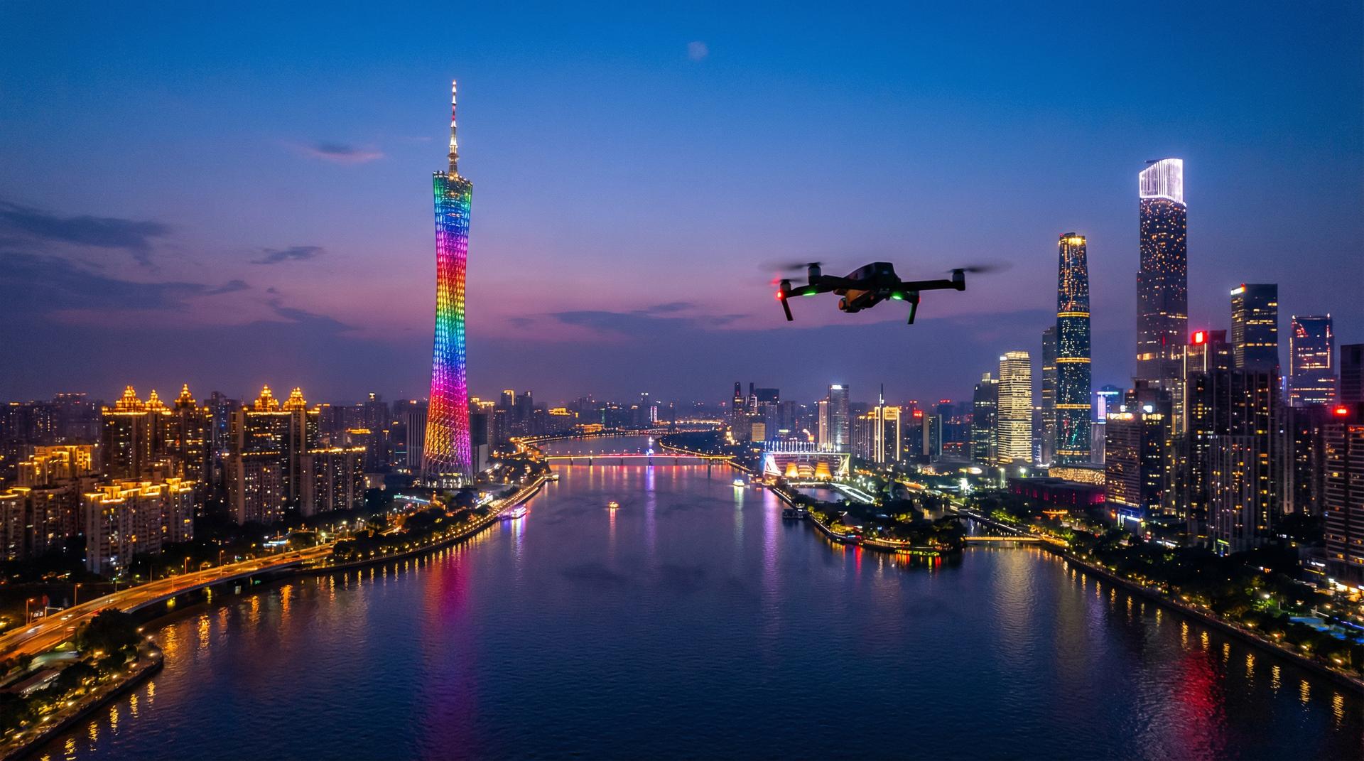 蜜桃传媒航拍广州CBD视频